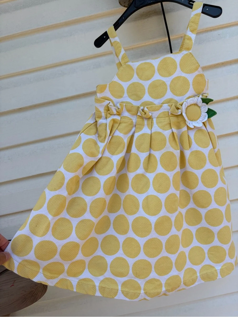 Gymboree Yellow Polka Dot Sundress with Flower Accent